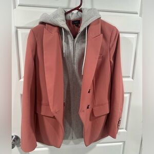 Express salmon blazer with attached hoodie.size medium